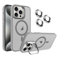 For iPhone 15 Pro Invisible Lens Holder MagSafe Phone Case(Grey)
