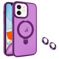 For iPhone 11 MagSafe Magnetic Holder Phone Case(Dark Purple)