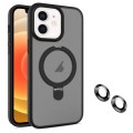 For iPhone 12 MagSafe Magnetic Holder Phone Case(Black)
