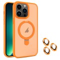 For iPhone 13 Pro Max MagSafe Magnetic Holder Phone Case(Orange)