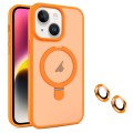 For iPhone 14 MagSafe Magnetic Holder Phone Case(Orange)