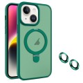For iPhone 14 Plus MagSafe Magnetic Holder Phone Case(Dark Green)
