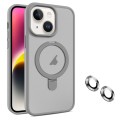 For iPhone 14 Plus MagSafe Magnetic Holder Phone Case(Grey)
