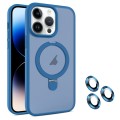For iPhone 14 Pro MagSafe Magnetic Holder Phone Case(Blue)