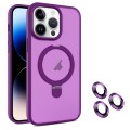 For iPhone 14 Pro Max MagSafe Magnetic Holder Phone Case(Dark Purple)