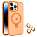 For iPhone 14 Pro Max MagSafe Magnetic Holder Phone Case(Orange)