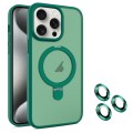 For iPhone 15 Pro MagSafe Magnetic Holder Phone Case(Dark Green)