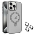 For iPhone 15 Pro Max MagSafe Magnetic Holder Phone Case(Grey)