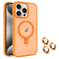 For iPhone 15 Pro Max MagSafe Magnetic Holder Phone Case(Orange)