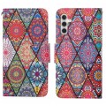 For Samsung Galaxy A05S Colored Drawing Pattern Leather Phone Case(Diamond Totem)