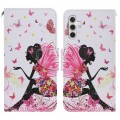 For Samsung Galaxy A15 Colored Drawing Pattern Leather Phone Case(Dancing Girl)