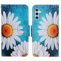 For Samsung Galaxy S24 5G Colored Drawing Pattern Leather Phone Case(Chrysanthemum)