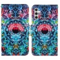 For Samsung Galaxy S24 5G Colored Drawing Pattern Leather Phone Case(Mandala)