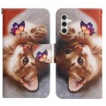 For Samsung Galaxy S24+ 5G Colored Drawing Pattern Leather Phone Case(Butterfly Cat)