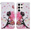 For Samsung Galaxy S24 Ultra 5G Colored Drawing Pattern Leather Phone Case(Dancing Girl)