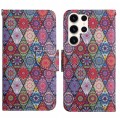 For Samsung Galaxy S24 Ultra 5G Colored Drawing Pattern Leather Phone Case(Diamond Kaleidoscope)