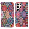 For Samsung Galaxy S24 Ultra 5G Colored Drawing Pattern Leather Phone Case(Diamond Totem)