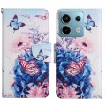 For Xiaomi Redmi Note 13 Pro Colored Drawing Pattern Leather Phone Case(Purple Butterfly)