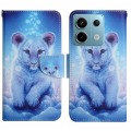 For Xiaomi Redmi Note 13 Pro Colored Drawing Pattern Leather Phone Case(Little Leopard)