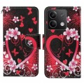 For Xiaomi Redmi Note 13 Colored Drawing Pattern Leather Phone Case(Red Heart)