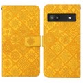 For Google Pixel 6a Ethnic Style Embossed Pattern Leather Phone Case(Yellow)