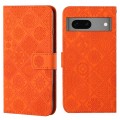 For Google Pixel 7 Ethnic Style Embossed Pattern Leather Phone Case(Orange)