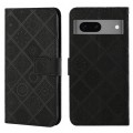 For Google Pixel 7 Ethnic Style Embossed Pattern Leather Phone Case(Black)