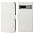 For Google Pixel 7 Ethnic Style Embossed Pattern Leather Phone Case(White)