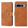For Google Pixel 7 Pro Ethnic Style Embossed Pattern Leather Phone Case(Brown)