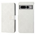 For Google Pixel 7 Pro Ethnic Style Embossed Pattern Leather Phone Case(White)