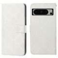 For Google Pixel 8 Pro Ethnic Style Embossed Pattern Leather Phone Case(White)