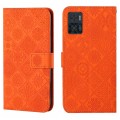 For Motorola Moto E22 / E22i Ethnic Style Embossed Pattern Leather Phone Case(Orange)