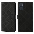 For Motorola Moto E22 / E22i Ethnic Style Embossed Pattern Leather Phone Case(Black)
