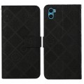 For Motorola Moto E22s / E32 4G Ethnic Style Embossed Pattern Leather Phone Case(Black)