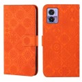 For Motorola Edge 30 Neo Ethnic Style Embossed Pattern Leather Phone Case(Orange)