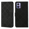 For Motorola Edge 30 Neo Ethnic Style Embossed Pattern Leather Phone Case(Black)