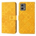 For Motorola Moto G 2023 Ethnic Style Embossed Pattern Leather Phone Case(Yellow)