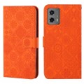 For Motorola Moto G 2023 Ethnic Style Embossed Pattern Leather Phone Case(Orange)