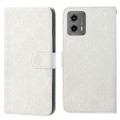 For Motorola Moto G 2023 Ethnic Style Embossed Pattern Leather Phone Case(White)