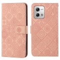 For Motorola Moto G Stylus 5G 2023 Ethnic Style Embossed Pattern Leather Phone Case(Pink)