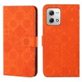 For Motorola Moto G Stylus 5G 2023 Ethnic Style Embossed Pattern Leather Phone Case(Orange)