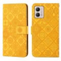 For Motorola Moto G53 Ethnic Style Embossed Pattern Leather Phone Case(Yellow)