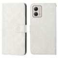 For Motorola Moto G53 Ethnic Style Embossed Pattern Leather Phone Case(White)
