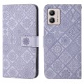 For Motorola Moto G53 Ethnic Style Embossed Pattern Leather Phone Case(Purple)