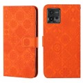 For Motorola Moto G72 Ethnic Style Embossed Pattern Leather Phone Case(Orange)