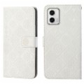 For Motorola Moto G73 Ethnic Style Embossed Pattern Leather Phone Case(White)