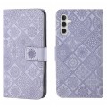For Samsung Galaxy S24 5G Ethnic Style Embossed Pattern Leather Phone Case(Purple)