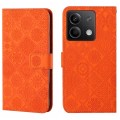 For Xiaomi Redmi Note 13 Ethnic Style Embossed Pattern Leather Phone Case(Orange)