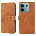 For Xiaomi Redmi Note 13 Pro Ethnic Style Embossed Pattern Leather Phone Case(Brown)