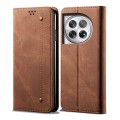 For OnePlus Ace 3 Denim Texture Casual Style Horizontal Flip Leather Case(Brown)
